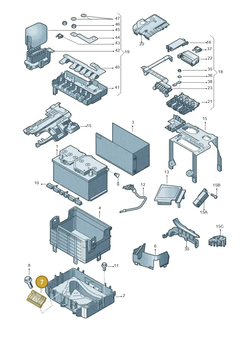 6X0959502A — Skoda Roomster (2010-2015) diagram 697915000, position 7