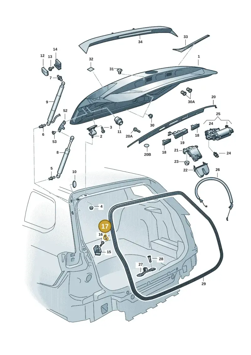 6Y0827339A — Skoda Superb Combi (2015-2024) diagram 851827035, position 17