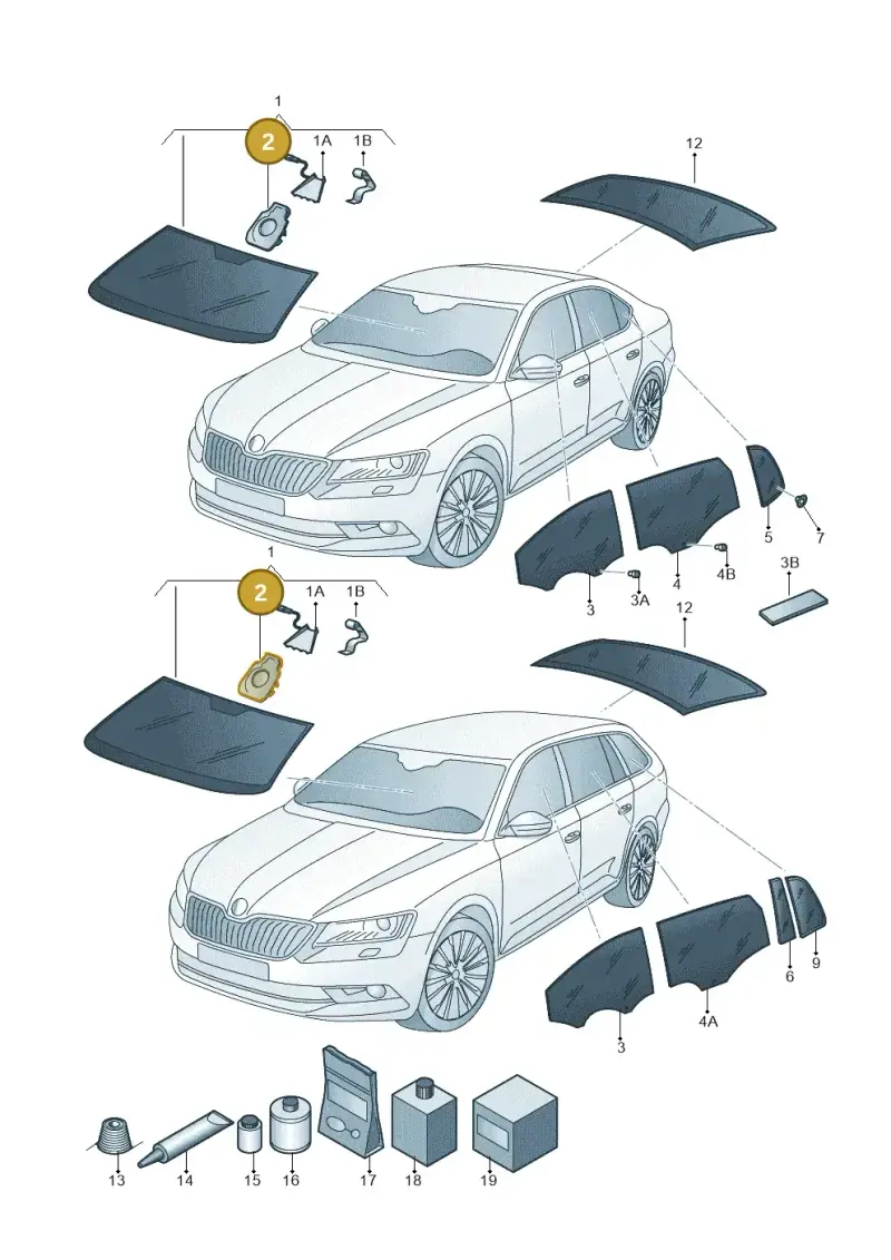 701845543 — Skoda Superb Combi (2015-2024) diagram 851845000, position 2
