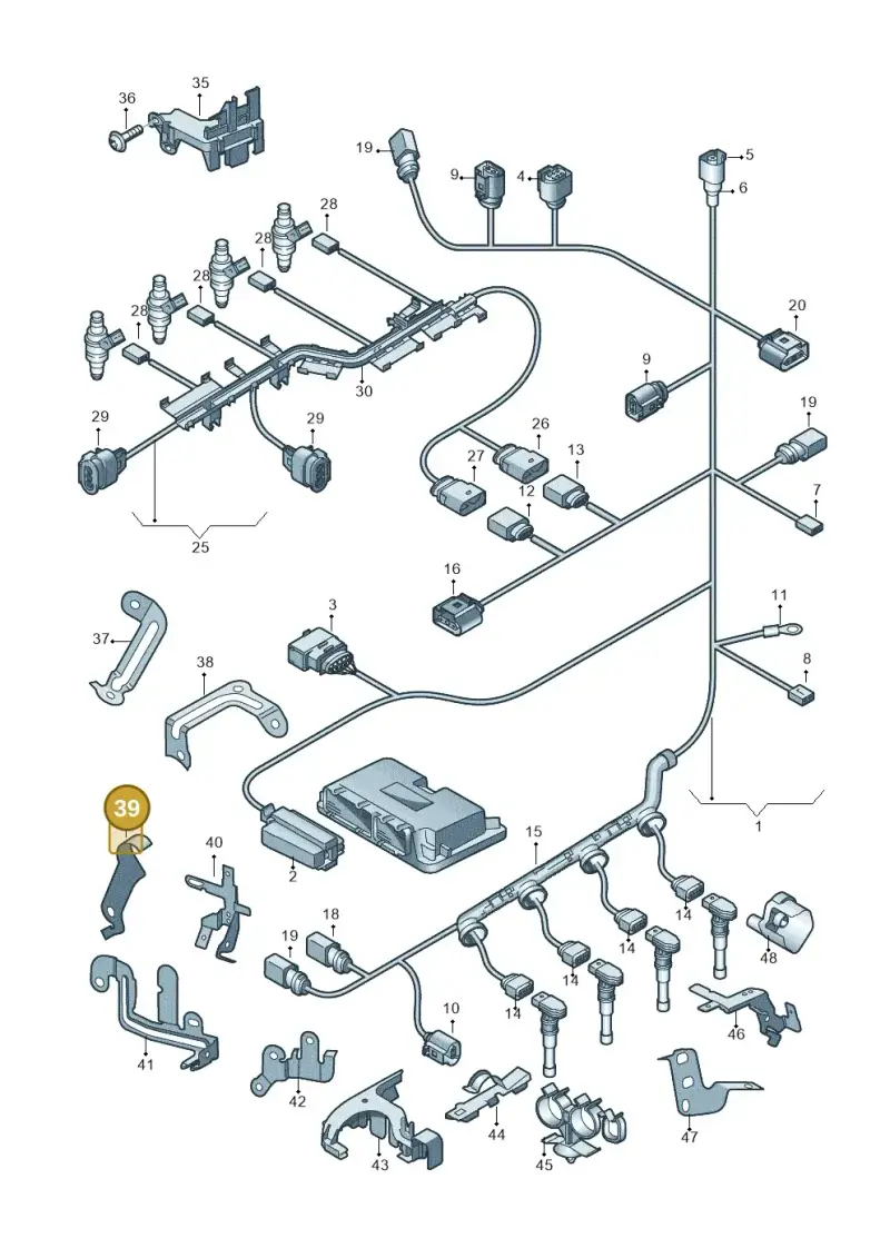 701971939 — Skoda Superb comfort (2008-2013) diagram 419971090, position 39