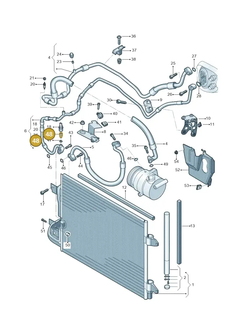 7D0820855 — Skoda Superb Ambition (2009-2015) diagram 617260410, position 48