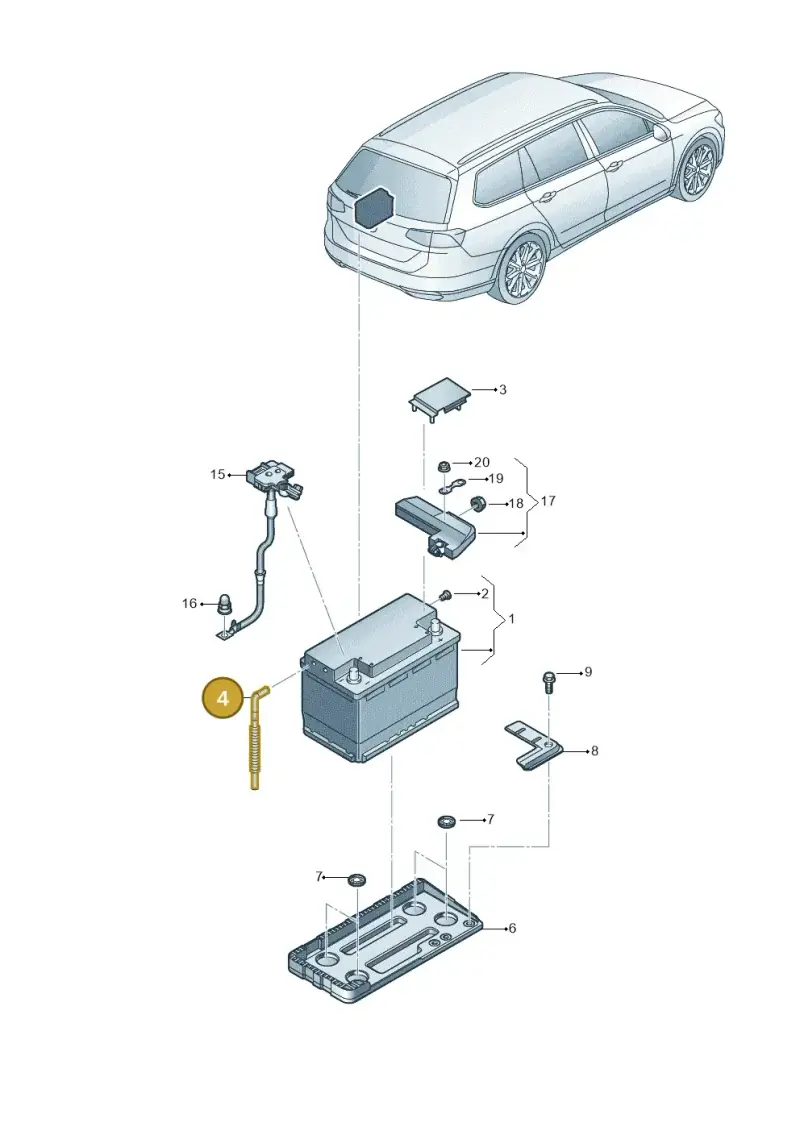 7H0915531B — Skoda Superb Combi (2015-2024) diagram 851915010, position 4