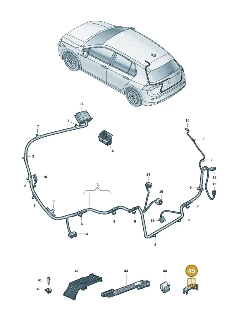 7L6937545 — Skoda Octavia (2019-2024) diagram 5h0972094, position 45