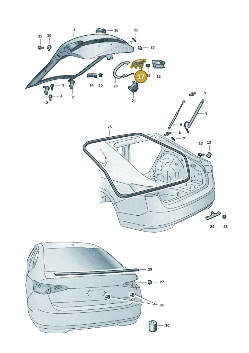 89A827505A — Skoda Superb Combi (2023-) diagram 3p0827000, position 17
