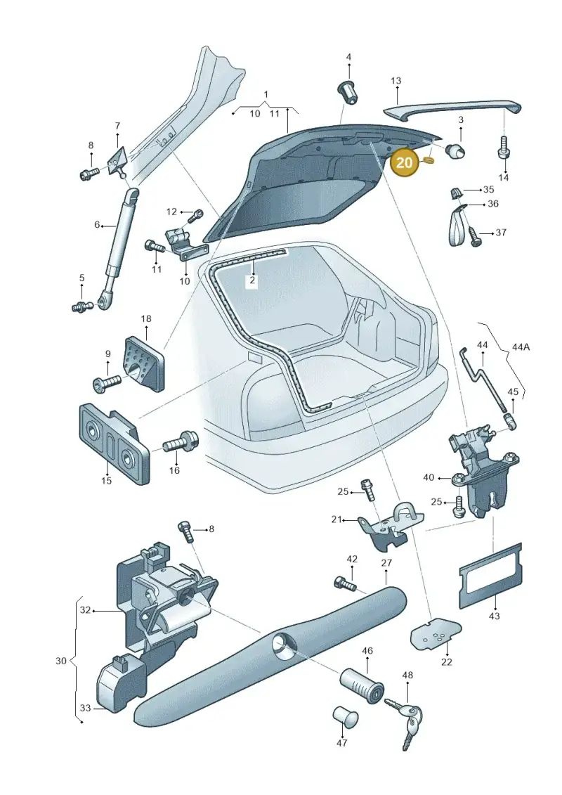 8A0831449 — Skoda OCTAVIA/COMBI/4X4      01> (2000-) diagram 202827100, position 20