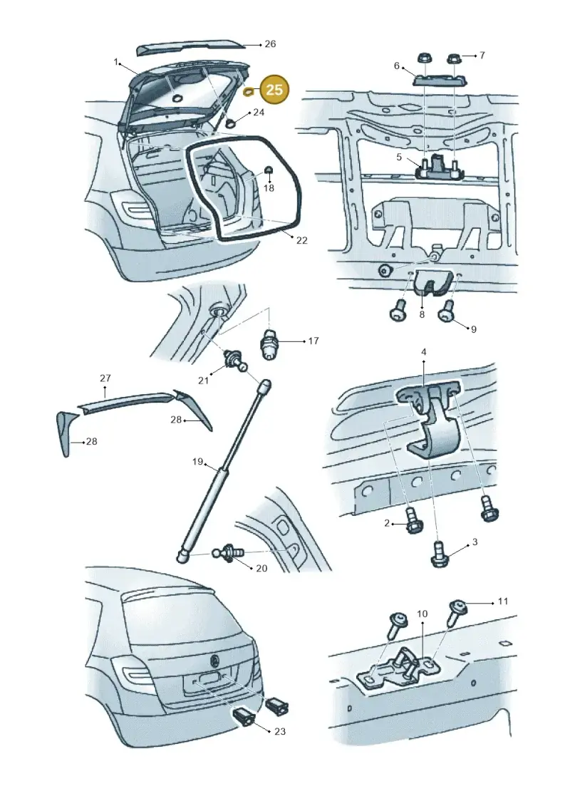 8A0831449 — Skoda Fabia Scout (2010-2014) diagram 608827100, position 25