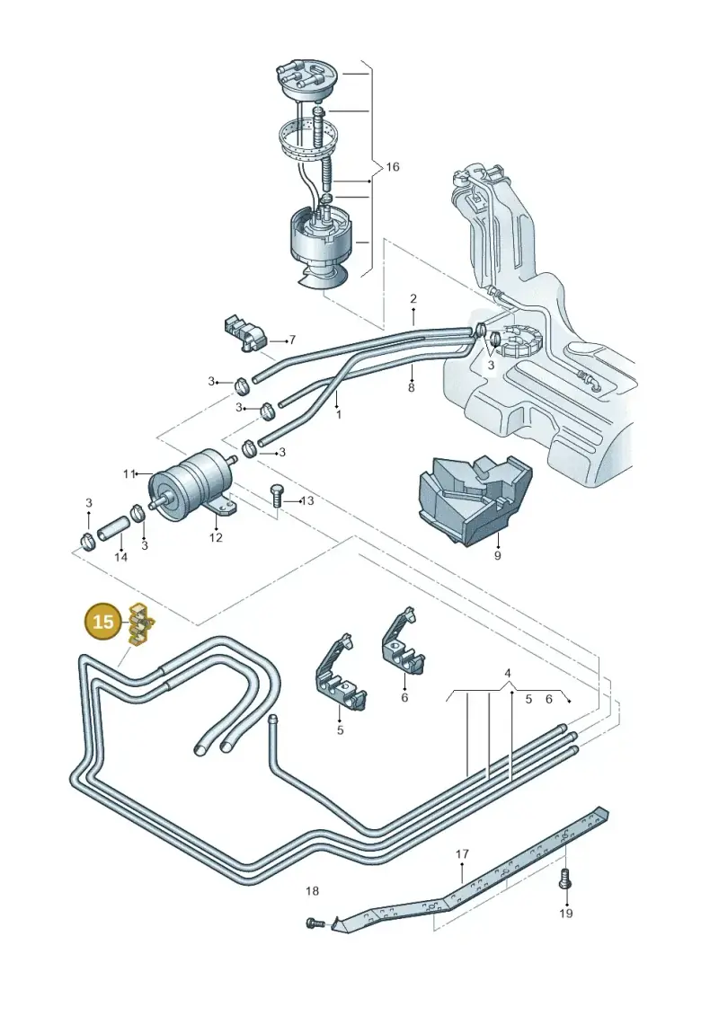 8D0201367A — Skoda SUPERB                 02> (2001-) diagram 195201700, position 15