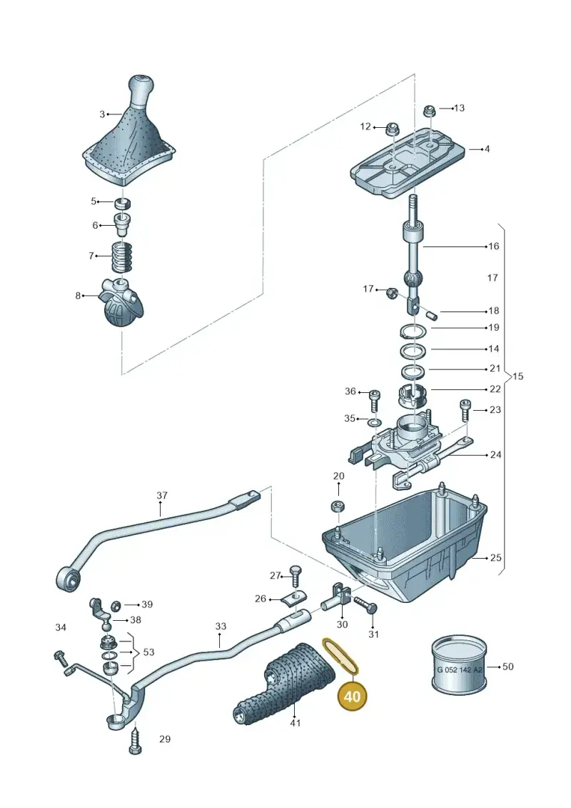8D0711219 — Skoda SUPERB                 02> (2001-) diagram 265711450, position 40