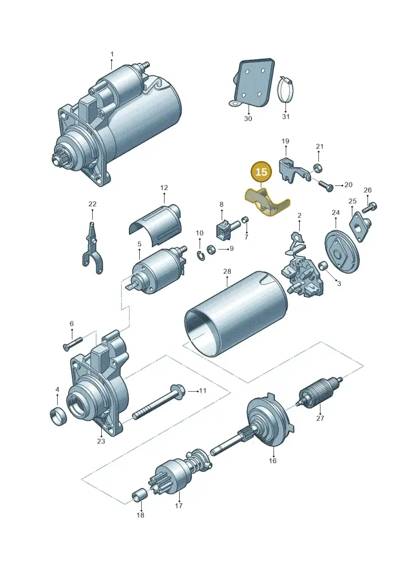 8D0911483A — Skoda SUPERB                 02> (2001-) diagram 265911010, position 15
