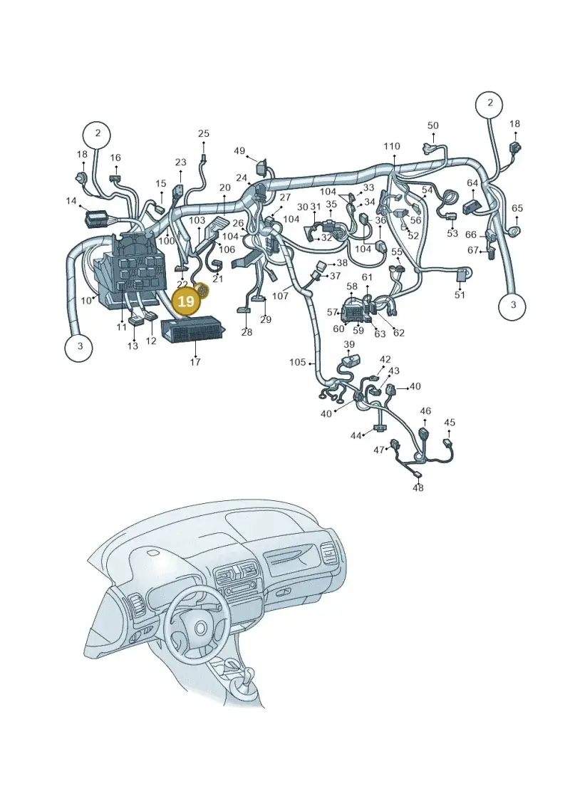 8D0971975 — Skoda Fabia Ambiente (2009-2013) diagram 608971850, position 19