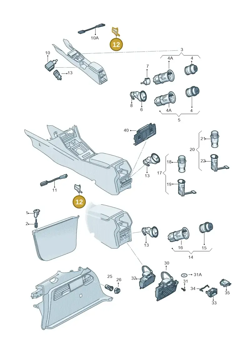 8D0972643 — Skoda Superb Combi (2015-2024) diagram 851919700, position 12