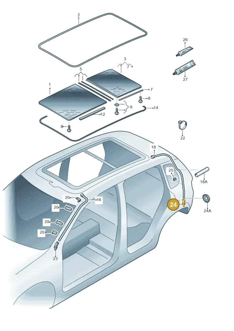 8D9877242B — Skoda Yeti (2009-2013) diagram 666877200, position 24