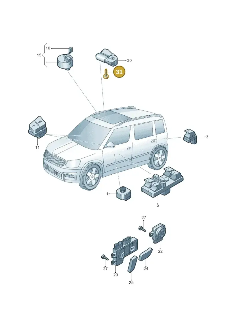 8D9877721 — Skoda Yeti (2013-2017) diagram 767959050, position 31