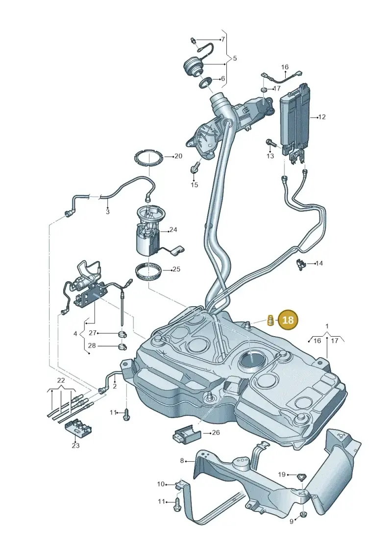 8K0201274B — Skoda Kodiaq (2018-2022) diagram 869201400, position 18