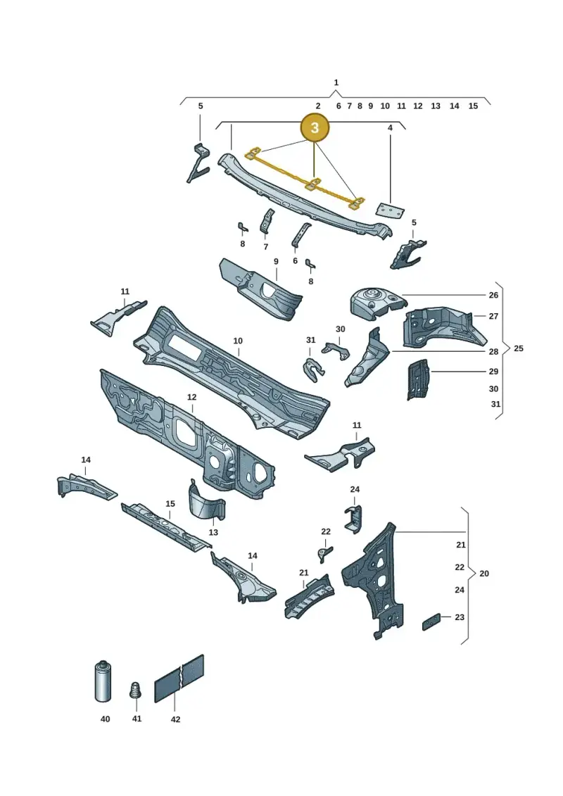 8K0805217 — Skoda Superb Combi (2023-) diagram 3p0805050, position 3