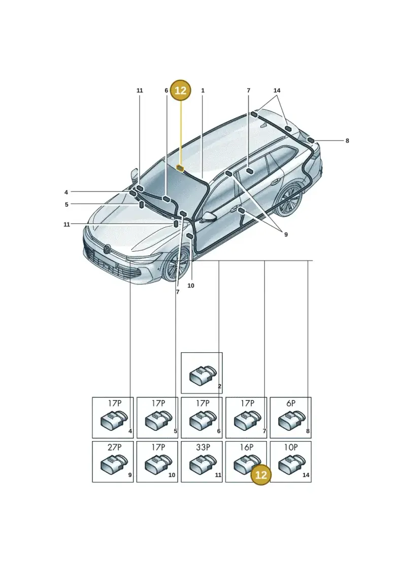 8K0972416 — Skoda Superb Combi (2023-) diagram 3j0972000, position 12