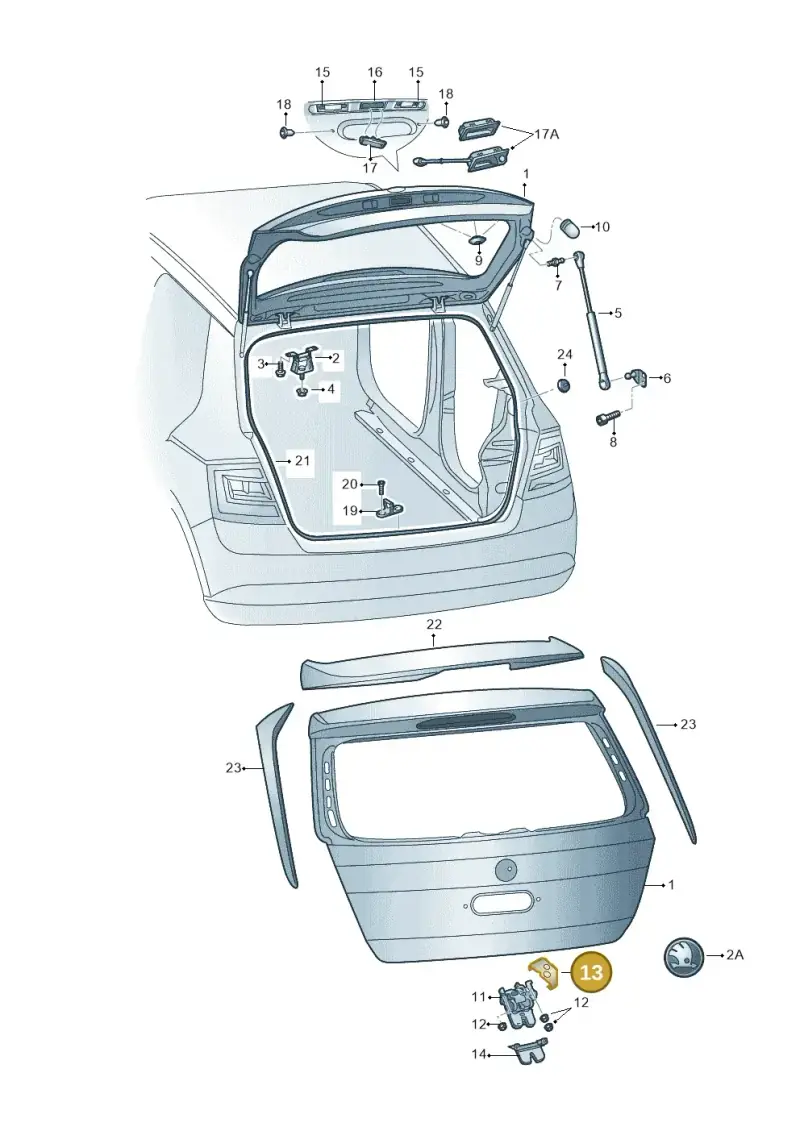 8K9827645 — Skoda Fabia (2014-2022) diagram 797827000, position 13