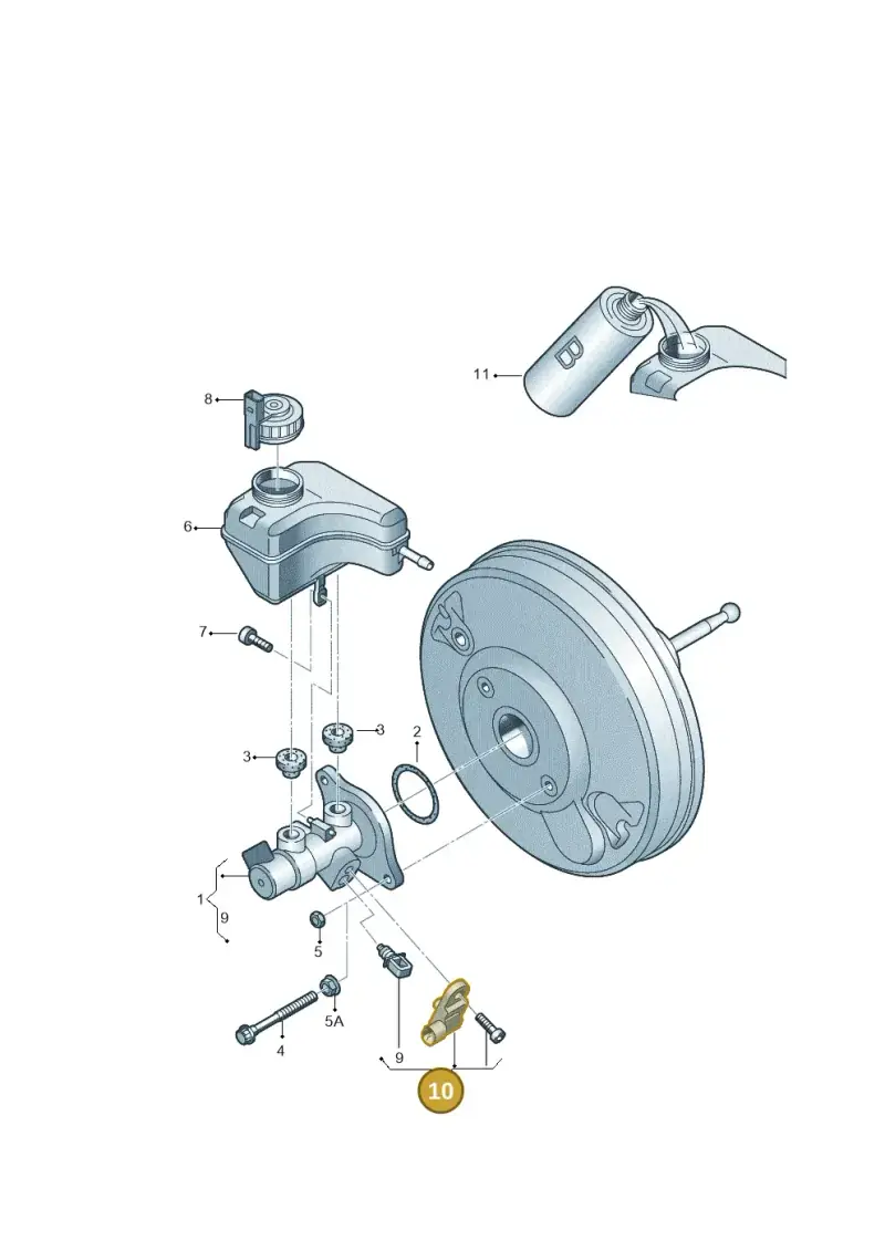 8P0698459B — Skoda Yeti (2013-2017) diagram 460611100, position 10