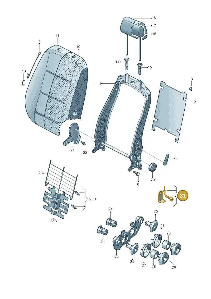 8T0898173 — Skoda Superb (2013-2015) diagram 632881500, position 31