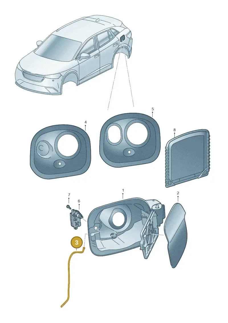 8X0809937B — Skoda Superb Combi (2023-) diagram 3p0809100, position 3