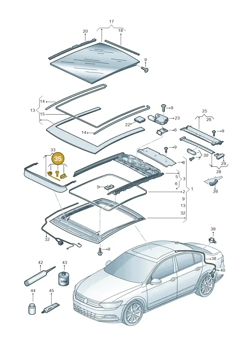 8X0898955A — Skoda Superb Combi (2015-2024) diagram 793877000, position 35