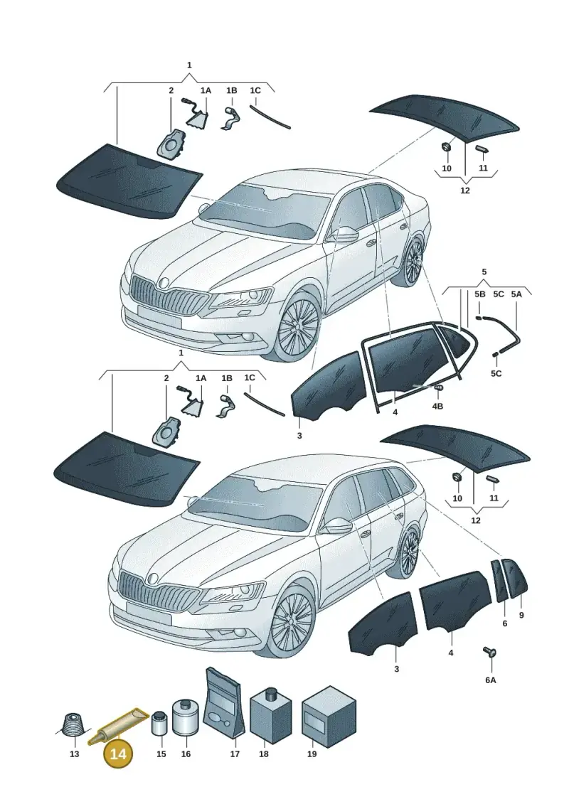 D169300M2 — Skoda Superb Combi (2023-) diagram 3p0845000, position 14
