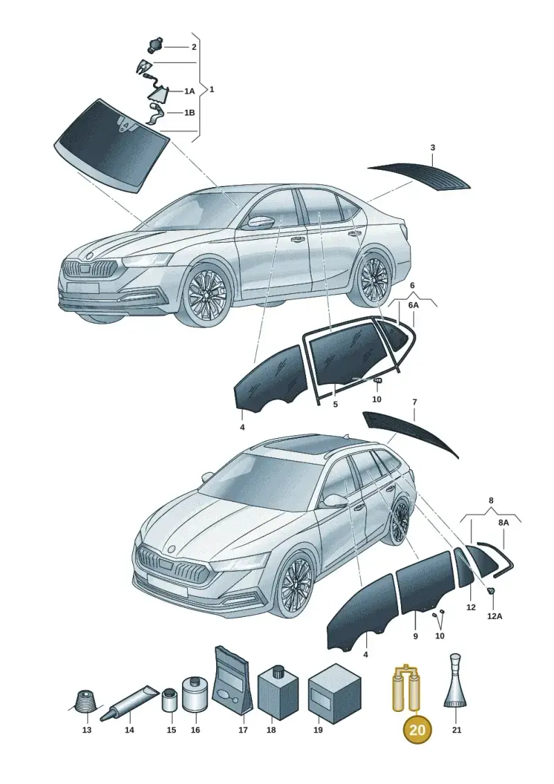D180KD2A1 — Skoda Octavia (2019-2024) diagram 585845001, position 20