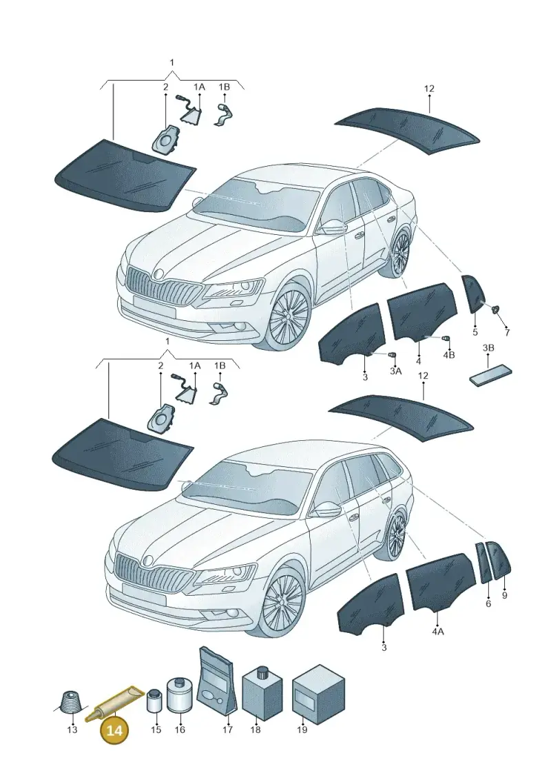 DH009100 — Skoda Superb Combi (2015-2024) diagram 851845000, position 14
