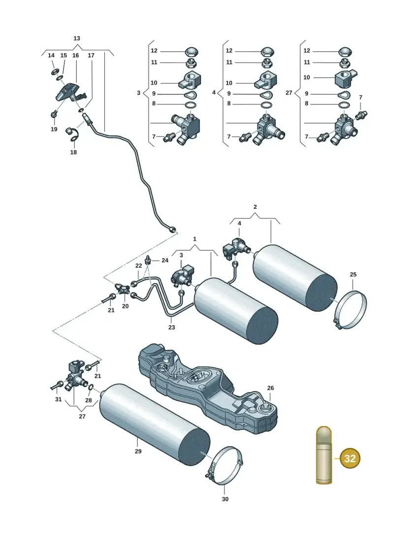 G052132A2 — Skoda Octavia (2019-2024) diagram 827201007, position 32