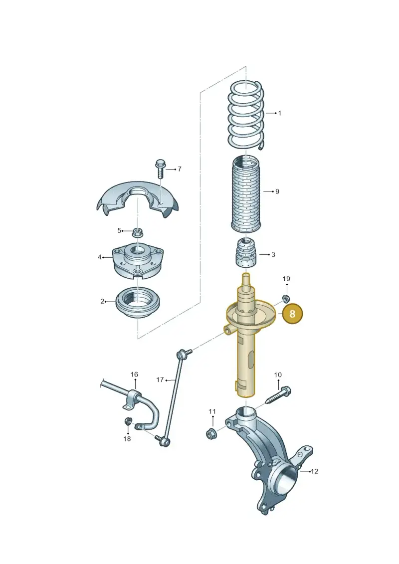 JZW413031A — Skoda Superb (2013-2015) diagram 632411000, position 8