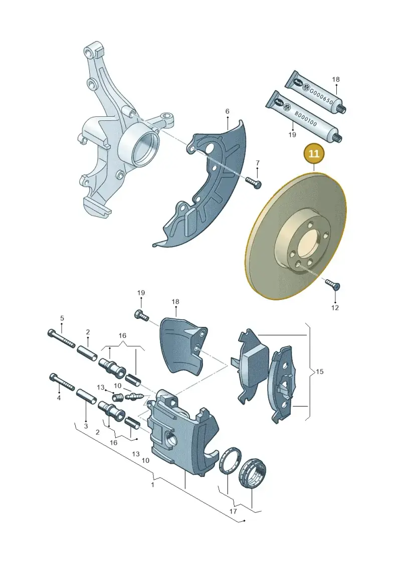 JZW615301 — Skoda OCTAVIA/COMBI/4X4      01> (2000-) diagram 252615160, position 11