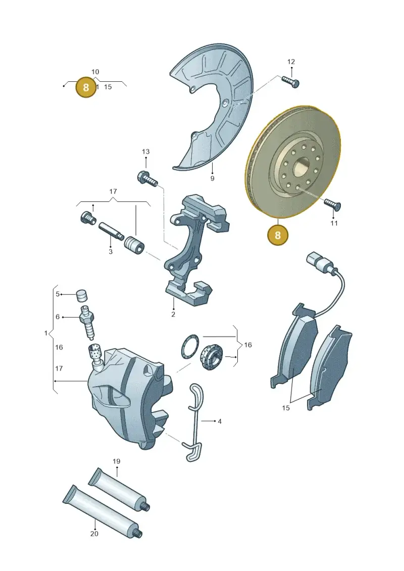 JZW615301J — Skoda Superb (2013-2015) diagram 786615000, position 8