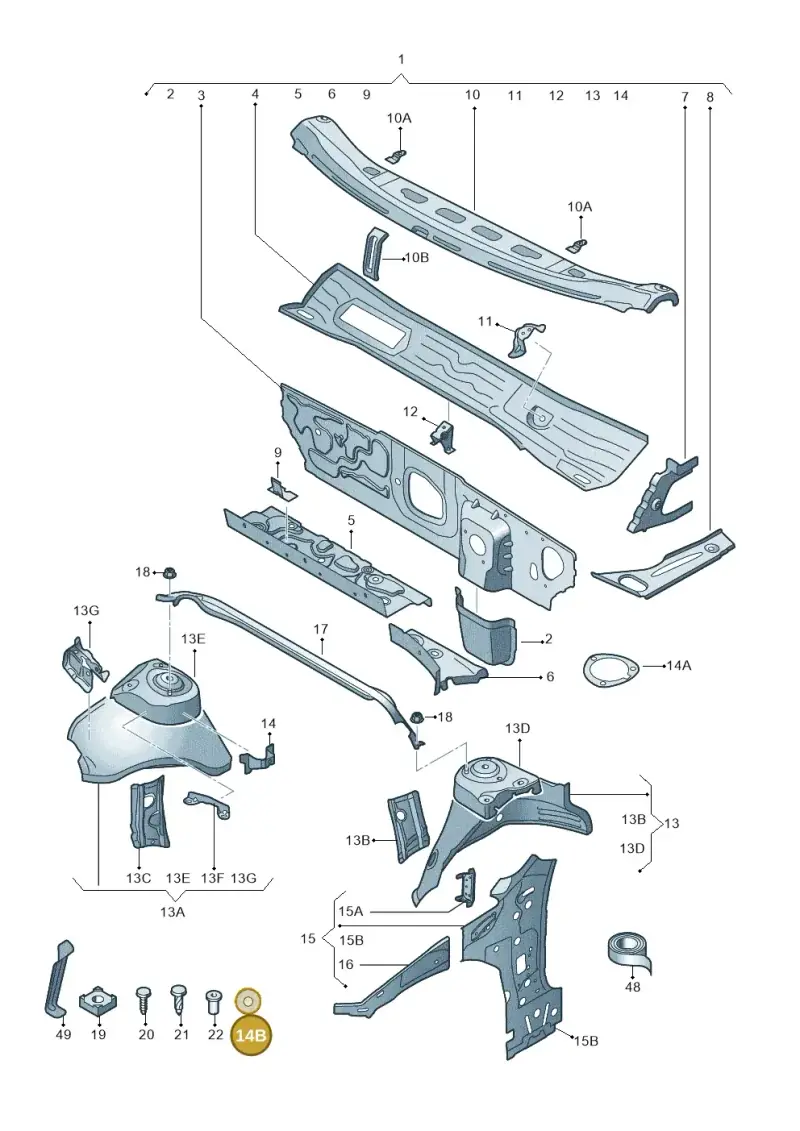 N01152426 — Skoda Octavia (2017-2020) diagram 805805050, position 14B