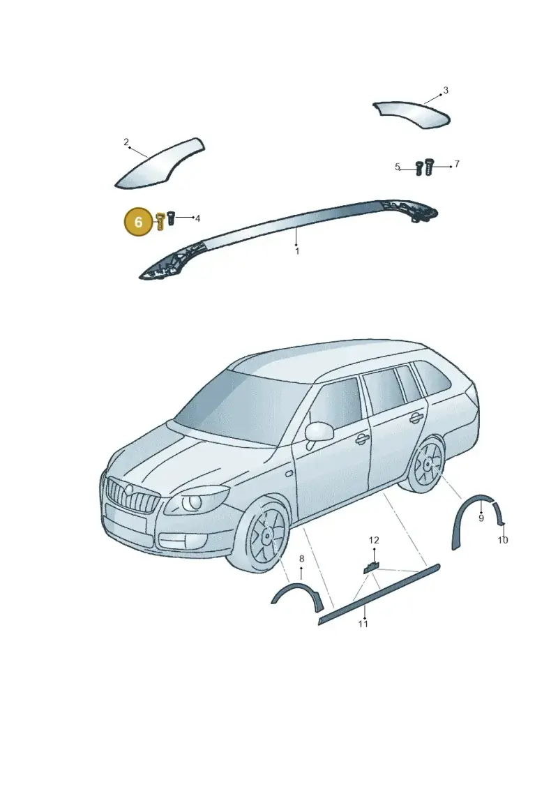 N01152527 — Skoda Fabia Scout (2010-2014) diagram 608853300, position 6