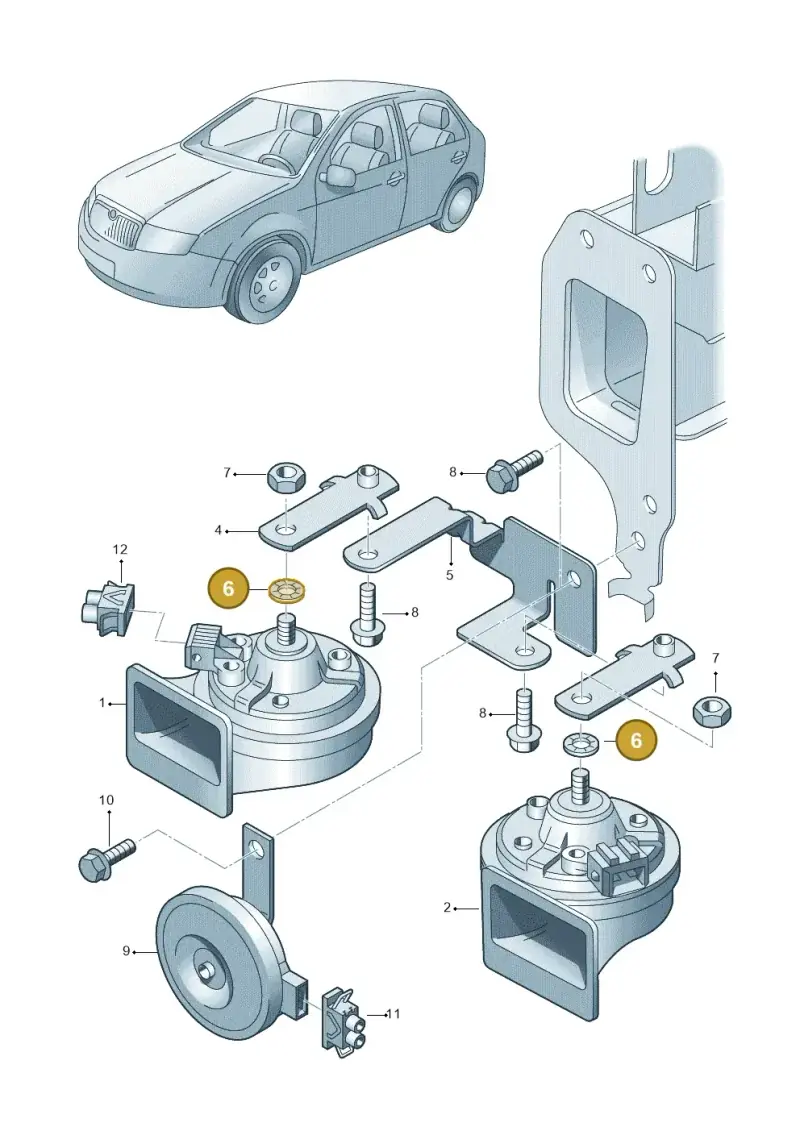 N0121272 — Skoda ROOMSTER               06> (2006-) diagram 225951200, position 6