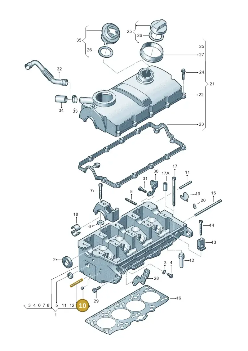 N0256663 — Skoda Fabia Ambiente (2009-2013) diagram 195103470, position 10