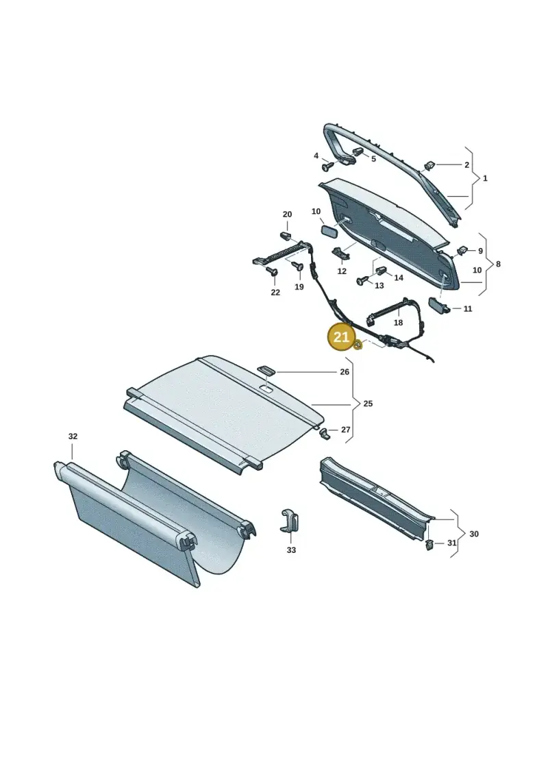 N10205802 — Skoda Superb Combi (2023-) diagram 3p0867095, position 21