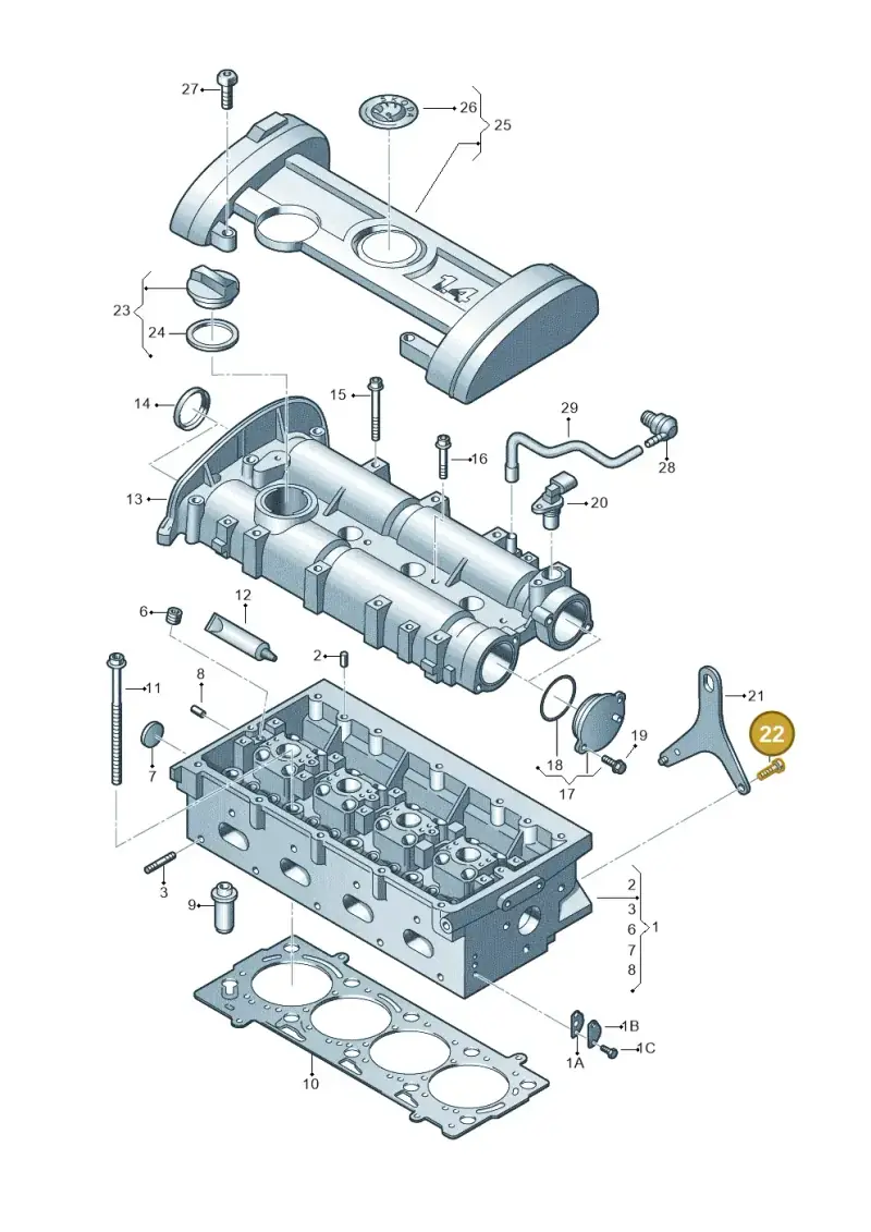 N10239402 — Skoda Roomster (2010-2015) diagram 608103450, position 22