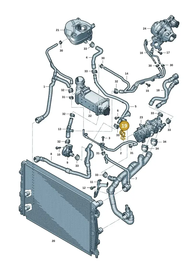 N10727001 — Skoda Octavia (2019-2024) diagram 5h0121150, position 19