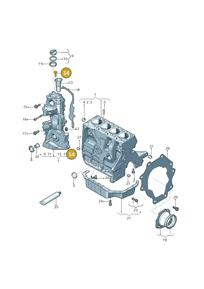 N90440701 — Skoda Superb Ambition (2009-2015) diagram 713103050, position 14