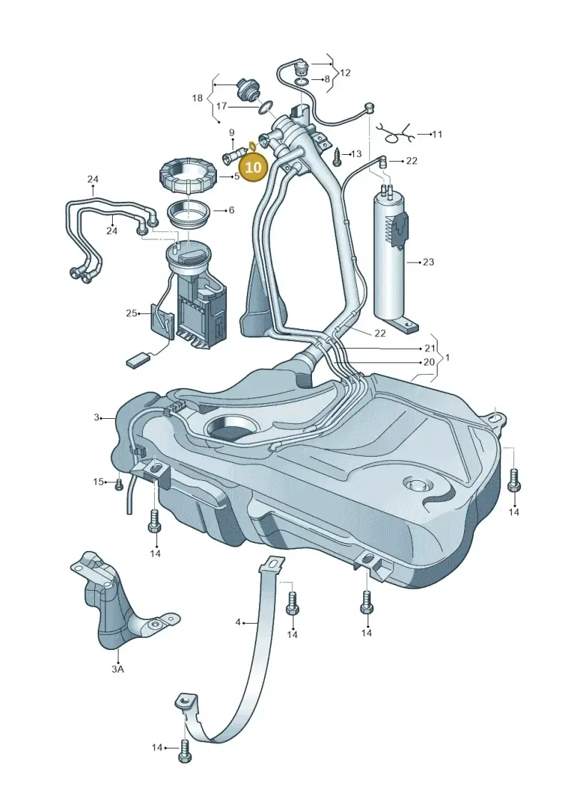 N90563801 — Skoda Roomster (2010-2015) diagram 253201050, position 10