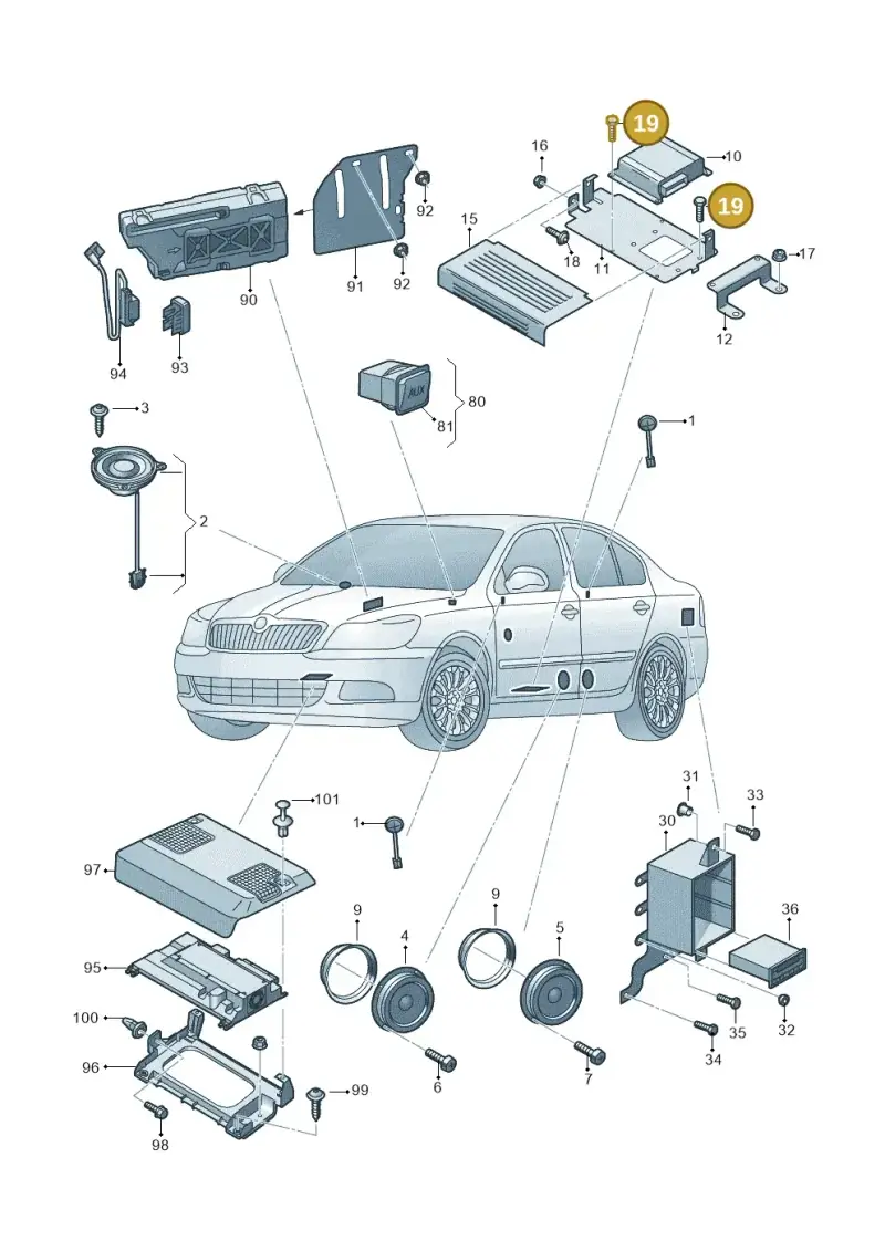 N90667402 — Skoda Octavia (2017-2020) diagram 753000040, position 19