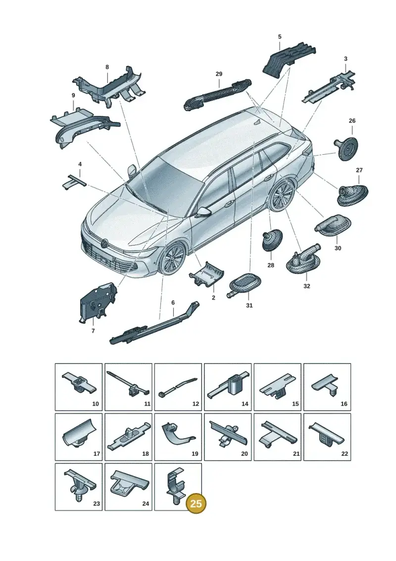 N90696901 — Skoda Superb Combi (2023-) diagram 3j0972001, position 25