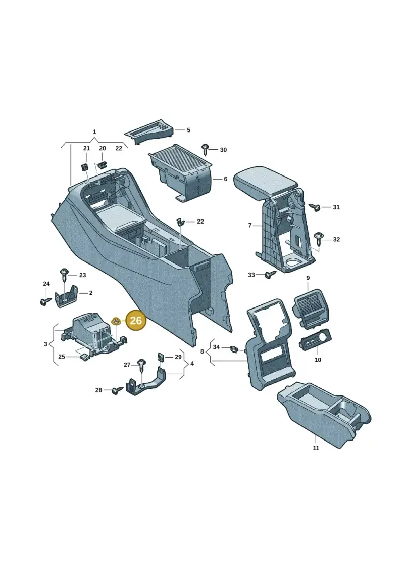N90714303 — Skoda Kodiaq (2024-) diagram 57h863060, position 26