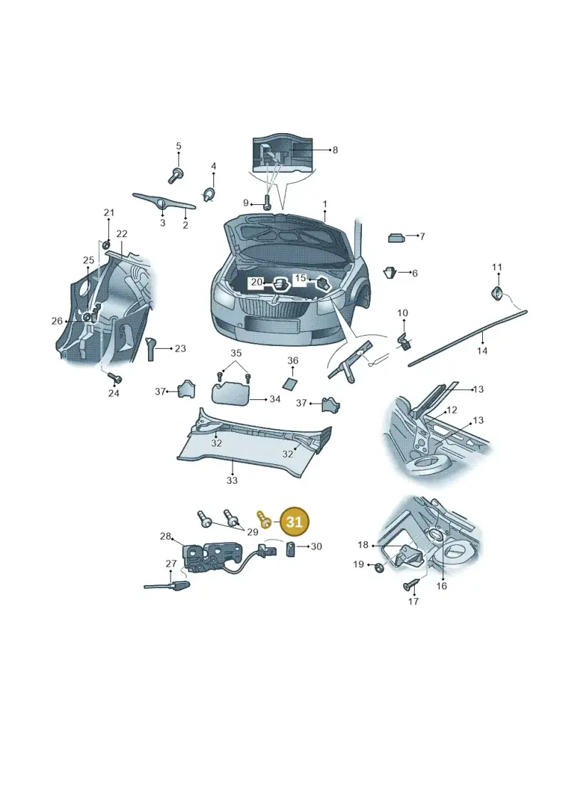 N90807301 — Skoda Yeti (2013-2017) diagram 666823100, position 31