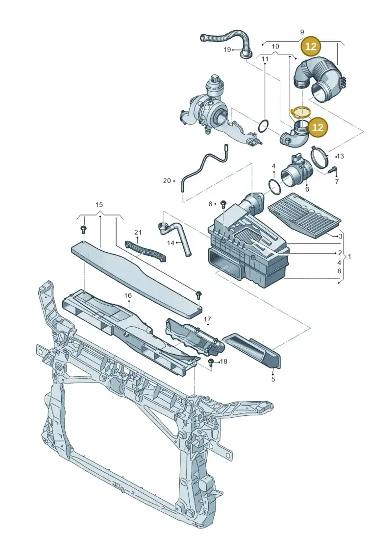 N90950901 — Skoda Octavia (2019-2024) diagram 596133590, position 12