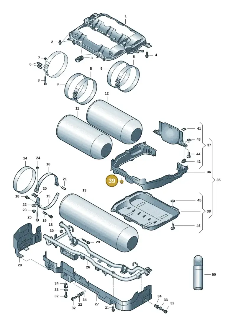 N91160401 — Skoda Octavia (2019-2024) diagram 5h0201010, position 39