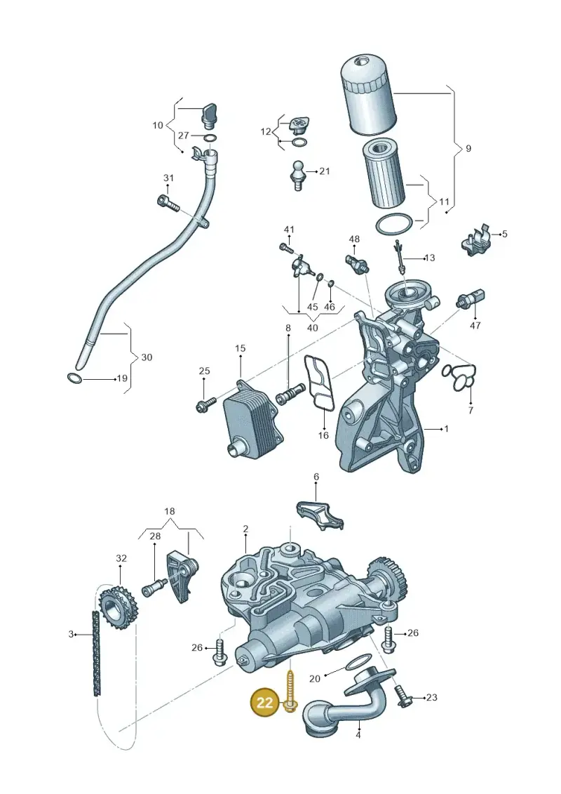 N91164901 — Skoda Octavia (2019-2024) diagram 848115120, position 22