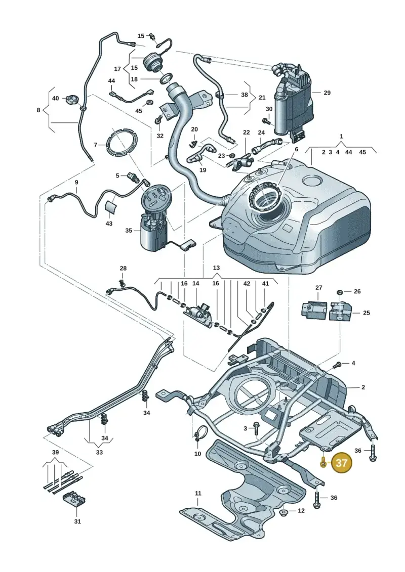 N91230801 — Skoda Octavia (2019-2024) diagram 5h0201050, position 37