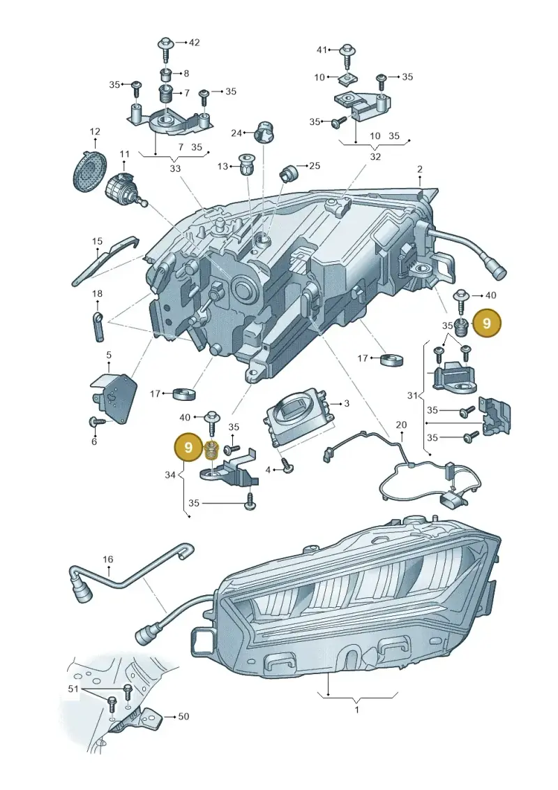 WHT003214 — Skoda Superb Combi (2023-) diagram 3p0941000, position 9